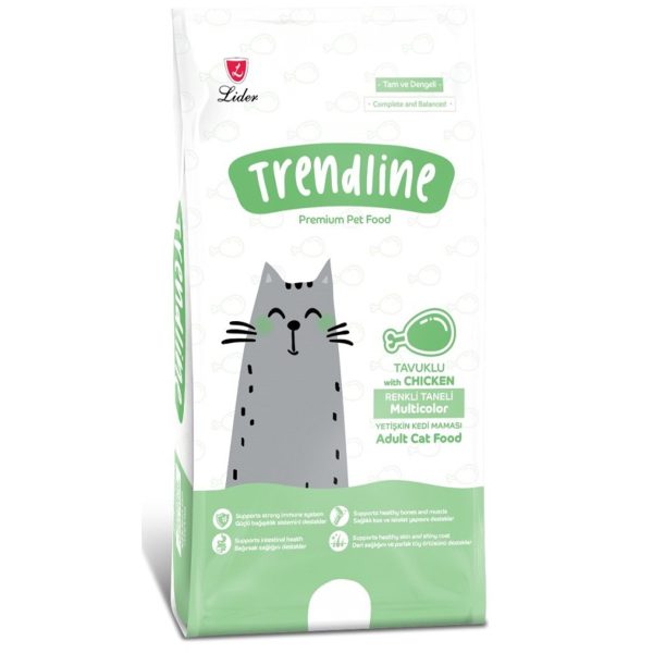 Trendline Adult Cat Gourmet Multi Colour Chicken Ξηρά Τροφή Για Γάτες Κοτόπουλο 15kg+1kg Δώρο