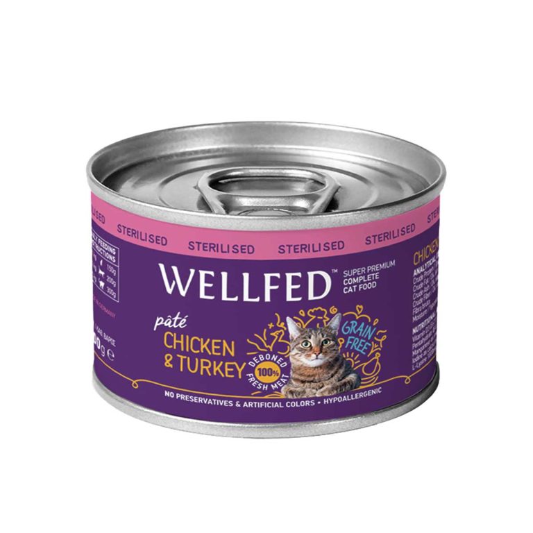 Wellfed Pate for Sterilised Adult Cat with Chicken & Turkey 200gr (Πατέ Κοτόπουλο - Γαλοπούλα)