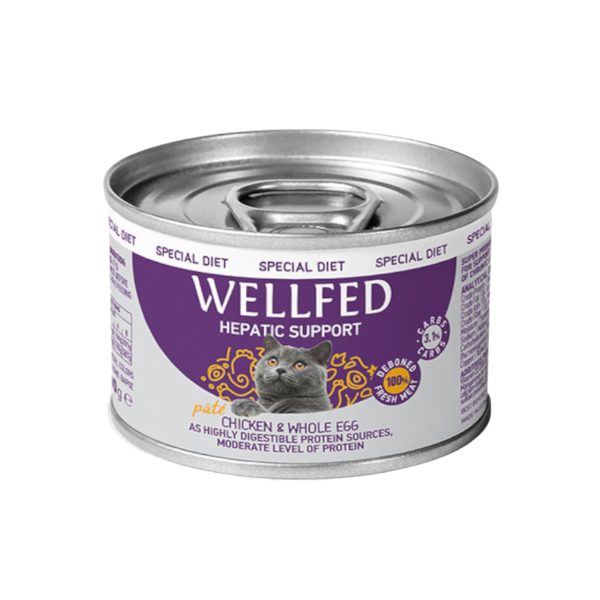 Wellfed Pate for Hepatic Cat with Chicken & Whole Egg 200gr (Πατέ Κοτόπουλο - Ολόκληρο Αυγό)