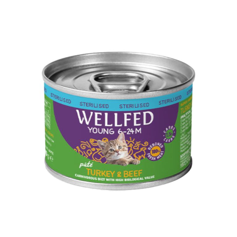 Wellfed Pate for Sterilised Young Cat with Turkey & Beef 200gr (Πατέ Γαλοπούλα - Μοσχάρι)