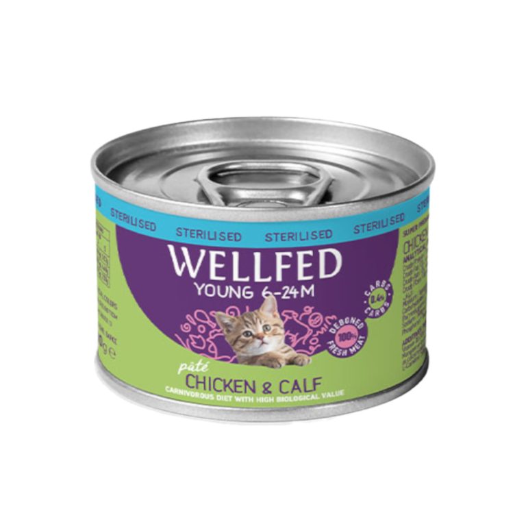 Wellfed Pate for Sterilised Young Cat with Chicken & Calf 200gr (Πατέ Κοτόπουλο - Μοσχαράκι)