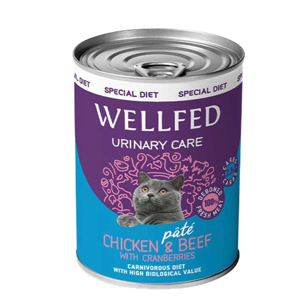 Wellfed Urinary Care Pate for Cat with Chicken & Beef 400gr (Πατέ Κοτόπουλο - Μοσχάρι)