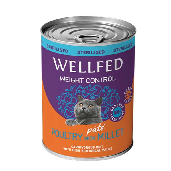 Wellfed Weight Control Pate for Cat with Poultry & Millet 400gr (Πατέ Πουλερικά - Κεχρί)