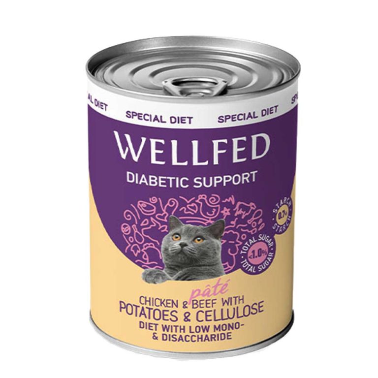 Wellfed Pate for Diabetic Cat with Chicken & Beef 400gr (Πατέ Κοτόπουλο - Βοδινό)