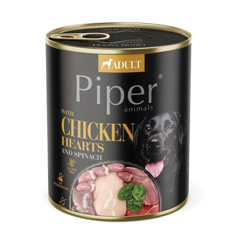 Piper Adult Dog with Chicken Hearts & Spinach 800gr (Καρδιές από Κοτόπουλο & Σπανάκι)