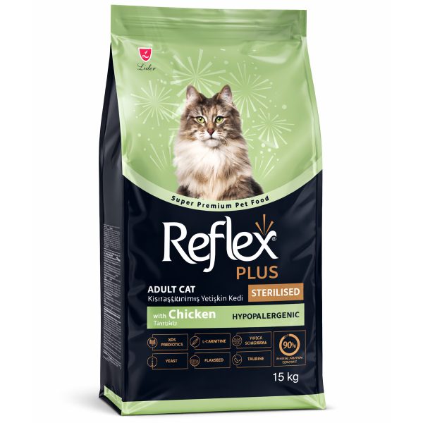 Reflex Plus Adult Cat Sterilised with Chicken 15kg + 1kg Δώρο (με Κοτόπουλο)