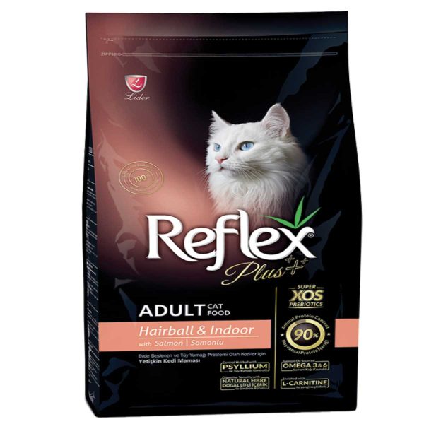 Reflex Plus Adult Cat Hairball & Indoor with Salmon 1.5kg (με Σολομό)