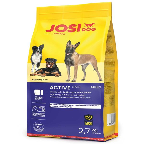 Josera Premium Plus JosiDog Active Adult 3x2.7kg (Πουλερικά - Ρύζι) (8,1kg)