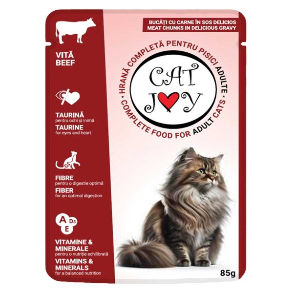 Cat Joy with Beef in Gravy 85g (με Μοσχάρι σε Σάλτσα)