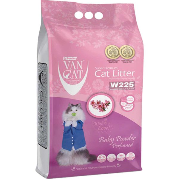 Van Cat Clumping Cat Litter Baby Powder 5kg (5.9lt) (Χοντρόκοκκη - Παιδική Πούδρα)