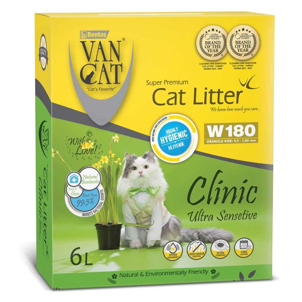 Van Cat Clumping Cat Litter Clinic Ultra Sensitive 5.1kg (6lt)