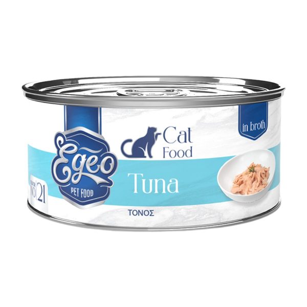 Egeo Adult Cat Food Tuna in Broth 70gr (No 21) (Τόνος σε Ζωμό)