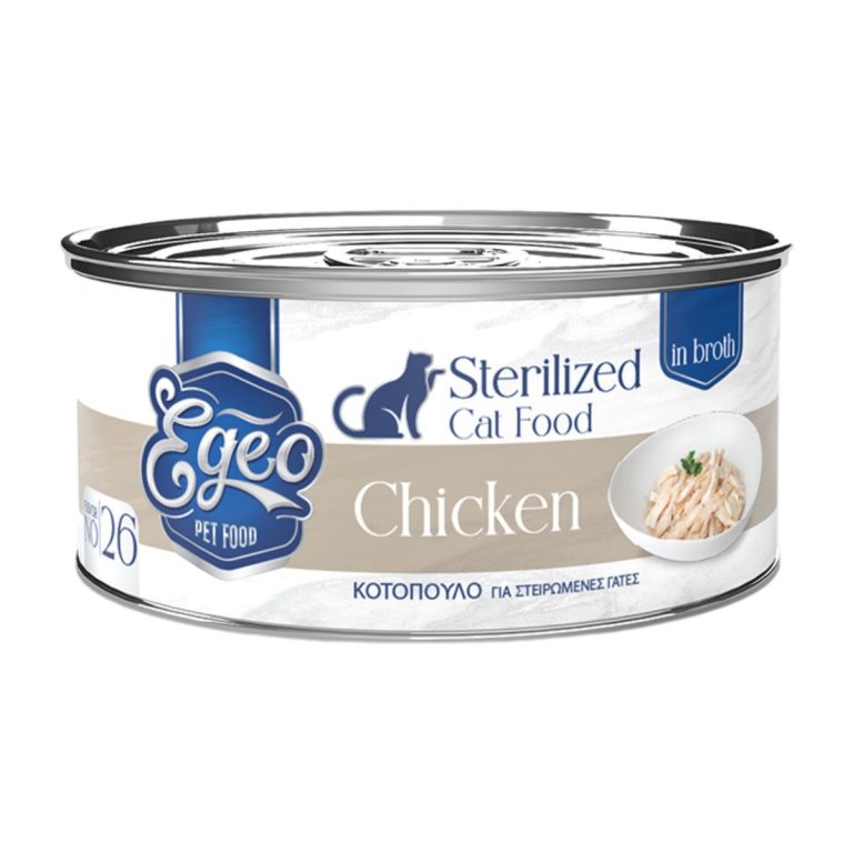 Egeo Adult Sterilised Cat Food Chicken in Broth 70gr (No 26) (Κοτόπουλο σε Ζωμό)