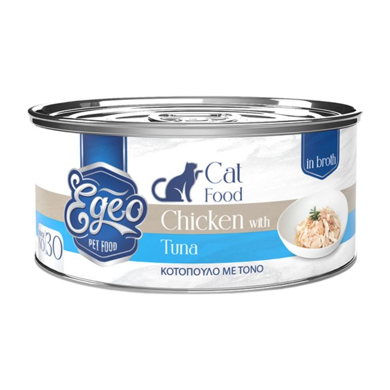 Egeo Adult Cat Food Chicken with Tuna in Broth 70gr (No 30) (Κοτόπουλο με Τόνο σε Ζωμό)