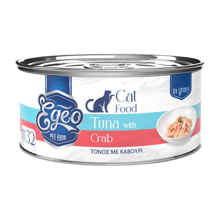 Egeo Adult Cat Food Tuna with Crab in Gravy 70gr (No 32) (Τόνος με Καβούρι σε Σάλτσα)