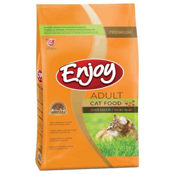 Enjoy Adult Cat Multicolour with Chicken 15kg+1kg Δώρο (Πολύχρωμη - Κοτόπουλο)