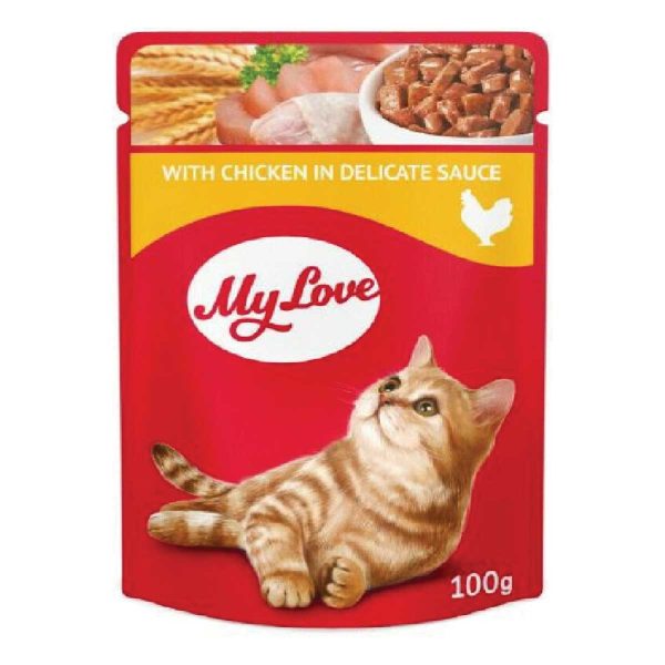 My Love Adult Cat with Chicken in Delicate Sauce 100gr (Κοτόπουλο σε Σάλτσα)