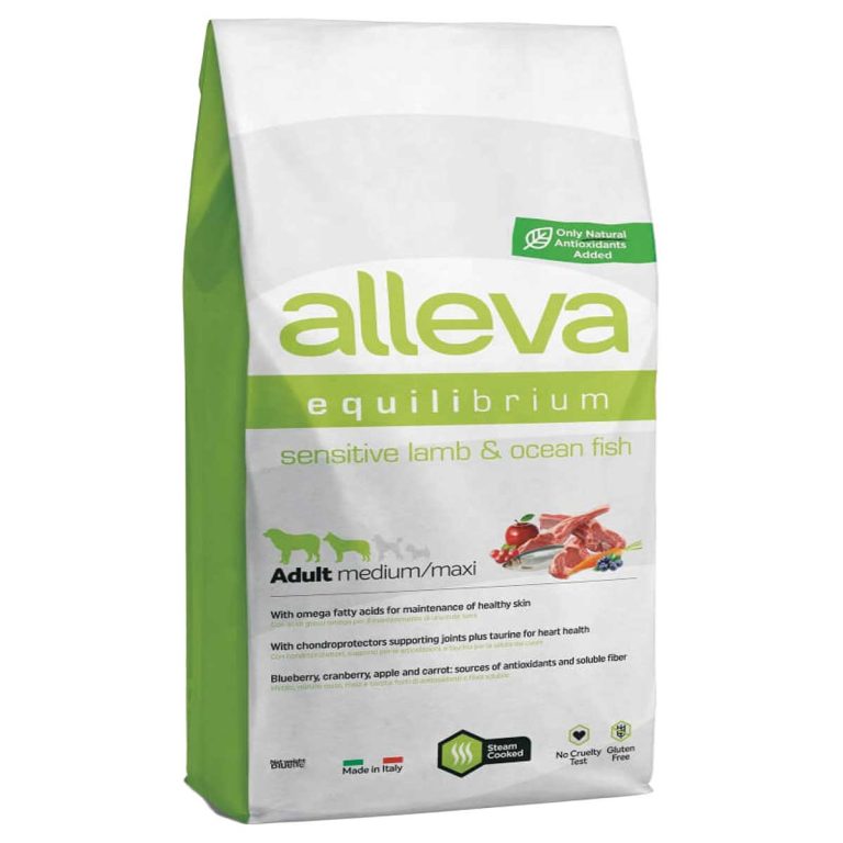 Alleva Equilibrium Sensitive Lamb & Ocean Fish Adult Dog Medium/Maxi 12kg (Αρνί & Ψάρια Ωκεανού)