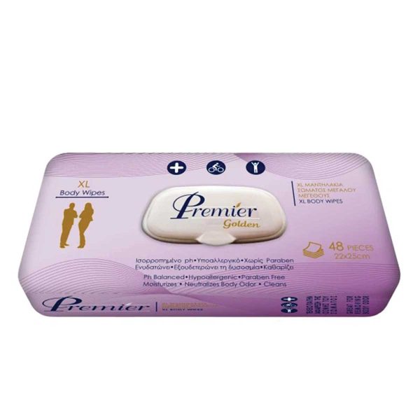Mediform Premier Golden XL Υγρά Μαντηλάκια Καθαρισμού με Καπάκι 22x25cm 48τμχ