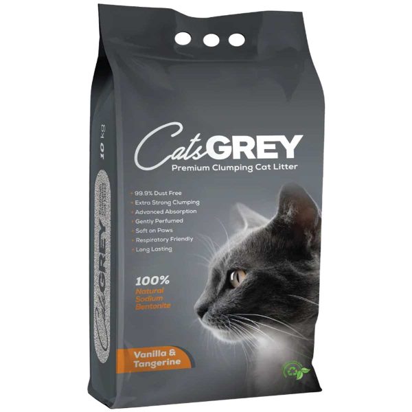 Cats Grey Premium Clumping Cat Litter Vanilla - Tangerine 10kg (Βανίλια - Μανταρίνι)