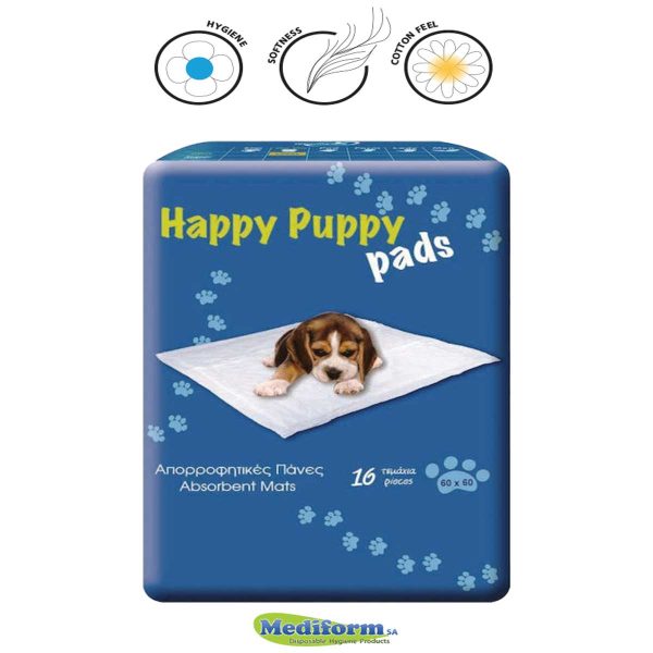 Mediform Happy Puppy Pads Υποσέντονα για Σκύλους 60x60cm 16τμχ (Πάνες)