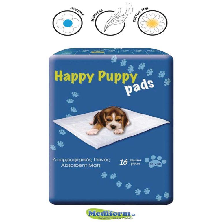Mediform Happy Puppy Pads Υποσέντονα για Σκύλους 60x60cm 16τμχ (Πάνες)