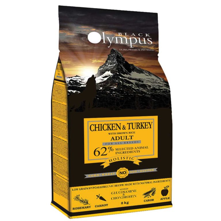 Black Olympus Low Grain Adult Medium Chicken - Turkey - Brown Rice 12kg (Κοτόπουλο - Γαλοπούλα)
