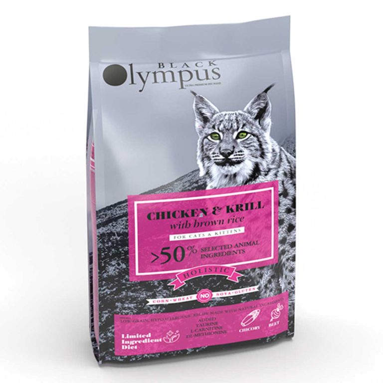 Black Olympus Low Grain Cat & Kitten Chicken & Krill 8kg (Κοτόπουλο - Γαρίδα Krill)