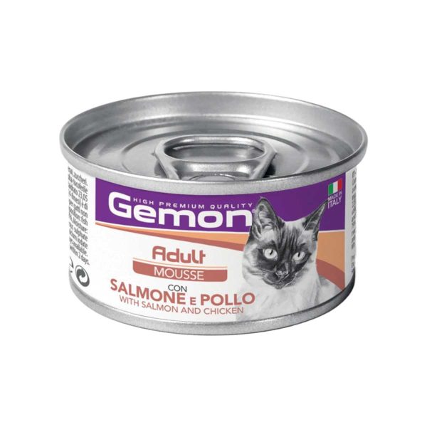 Gemon Adult Cat Mousse with Salmon & Chicken 85gr (Σολομός & Κοτόπουλο)