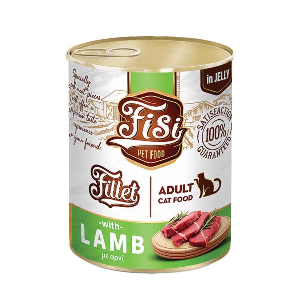 Fisi Fillet Premium Cat Adult with Lamb in Jelly 400gr (Αρνί σε Ζελέ)