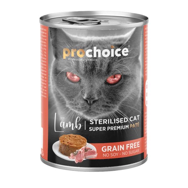 Prochoice Grain Free Super Premium Pate for Sterilised Cat with Lamb 400gr (Αρνί)