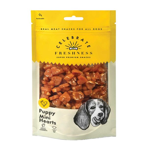 Celebrate Freshness Super Premium Snacks for Dog Puppy Mini Hearts 100gr (Καρδιές Κοτόπουλου)