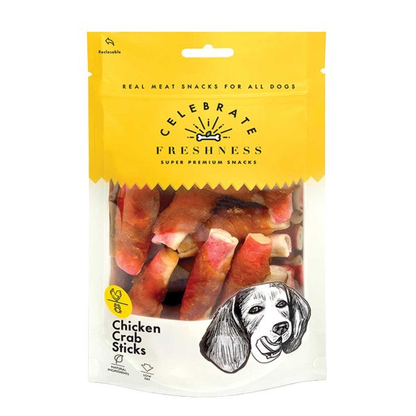 Celebrate Freshness Super Premium Snacks for Dog Chicken Crab Sticks 100gr (Κοτόπουλο - Καβούρι)