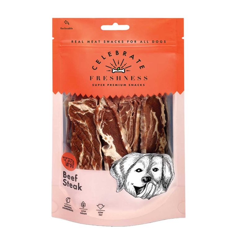 Celebrate Freshness Super Premium Snacks for Dog Beef Steak 100gr (Μοσχάρι)