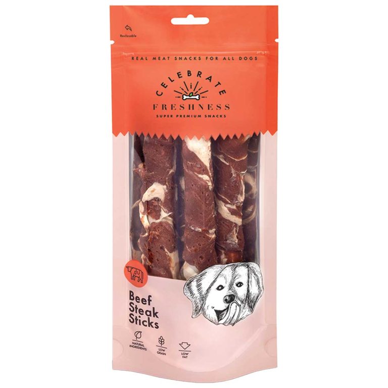 Celebrate Freshness Super Premium Snacks for Dog Beef Steak Sticks 140gr (Μοσχάρι)