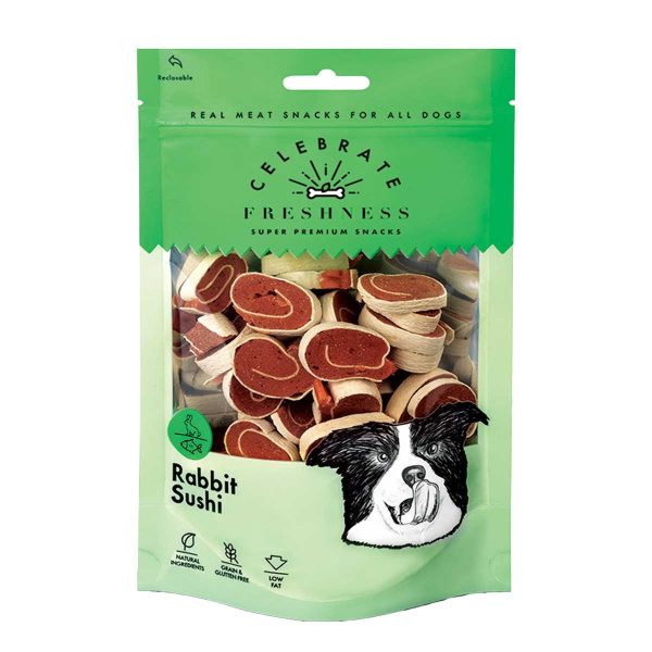 Celebrate Freshness Super Premium Snacks for Dog Rabbit Sushi 100gr (Κουνέλι - Ψάρι)