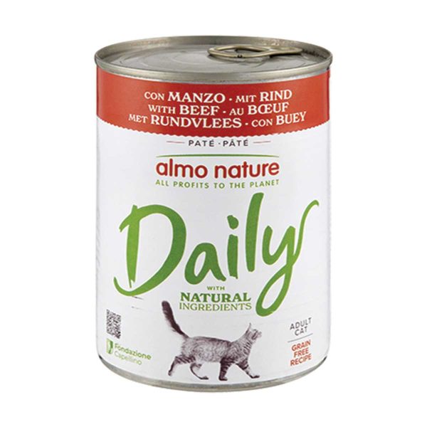 Almo Nature Daily Pate for Cat with Beef 400gr (Μοσχάρι)