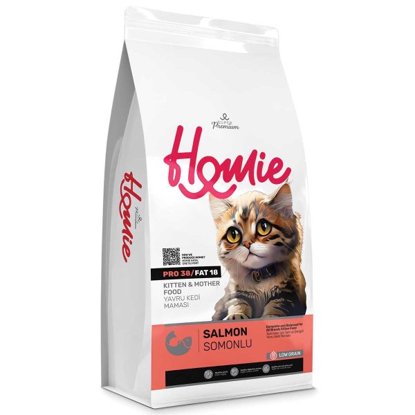 Homie Super Premium Kitten & Mother Salmon Low Grain 12kg (Σολομός)
