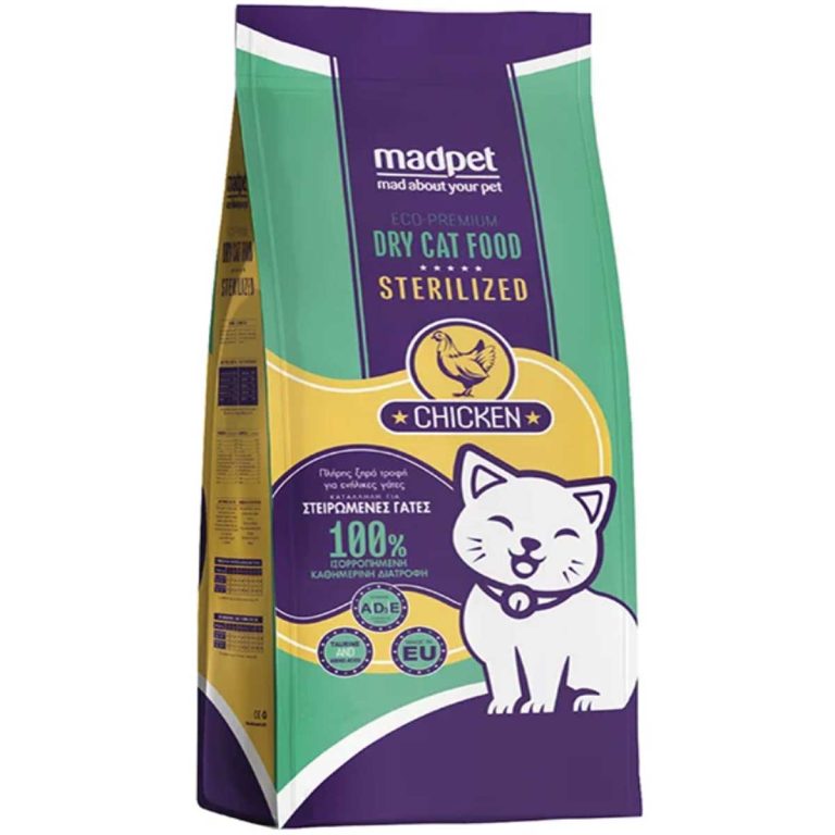 Madpet Eco Premium Sterilised Cat with Chicken 15kg (Κοτόπουλο)