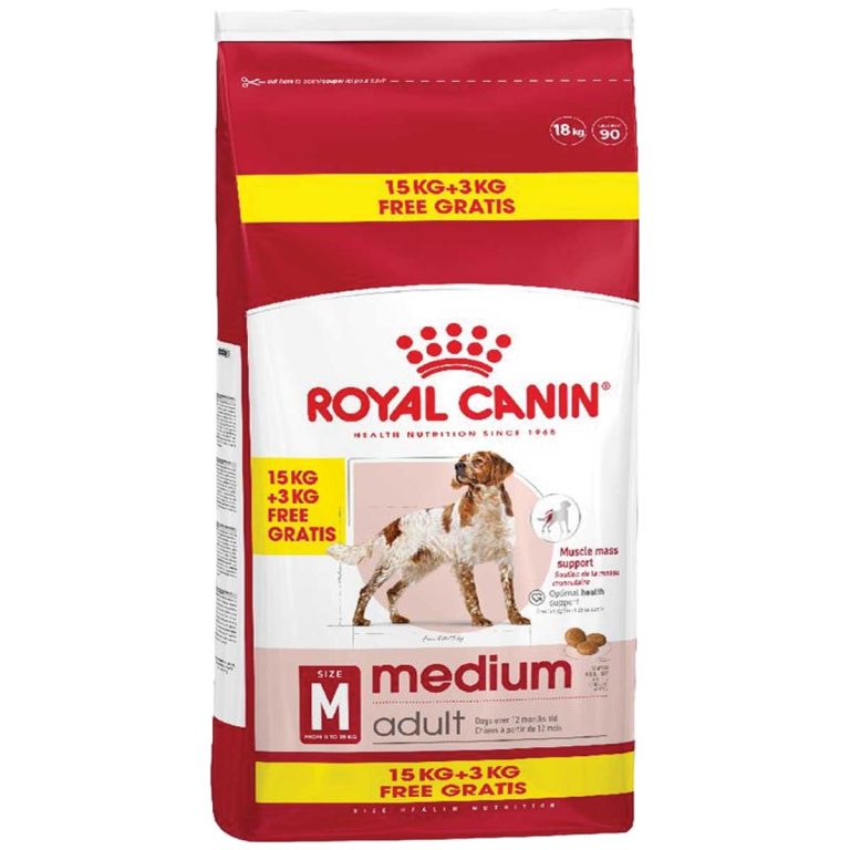 Royal Canin Medium Adult Dog 15kg + 3kg Δώρο