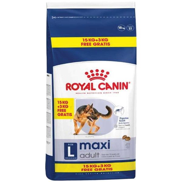 Royal Canin Maxi Adult Dog 15kg + 3kg Δώρο