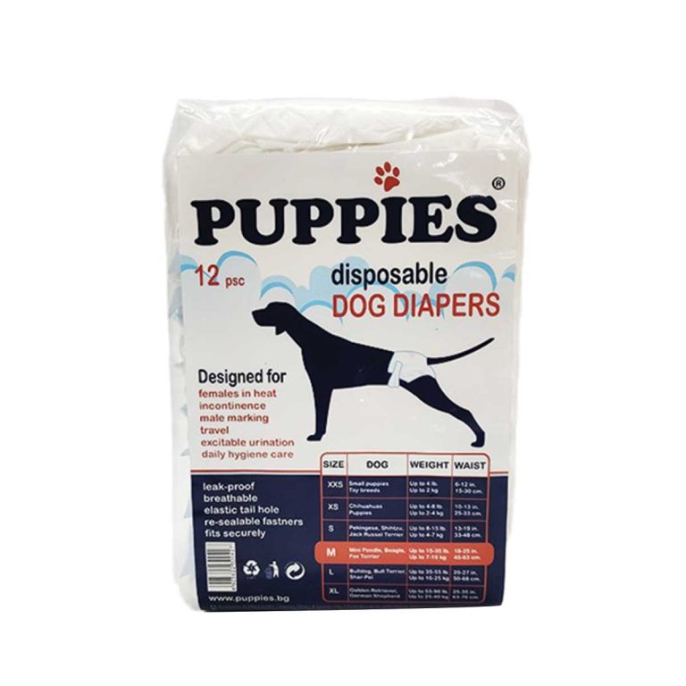 Puppies Disposable Dog Diapers Medium 12pcs 45-63cm (Πάνα Βρακάκι Σκύλου 7-16kg)