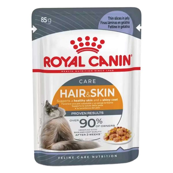 Royal Canin Hair & Skin Care for Adult Cat in Jelly 85gr (Λεπτές Φέτες σε Ζελέ)