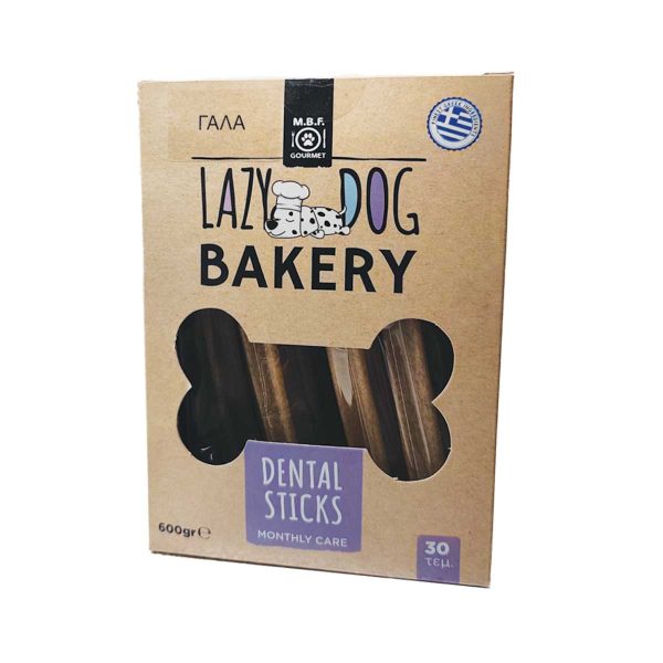 M.B.F. Lazy Dog Bakery Dental Sticks with Milk 600gr (Γάλα) 30τμχ