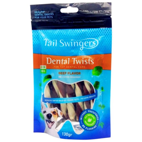 Tail Swingers Dental Twists Beef Flavor 130gr (Μοσχάρι)