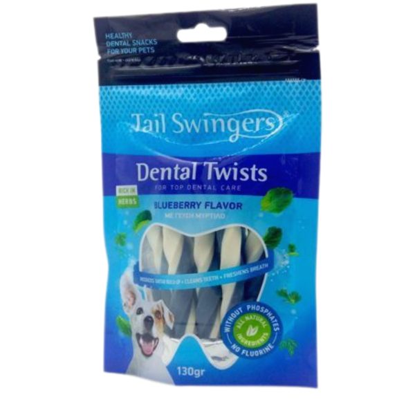 Tail Swingers Dental Twists Blueberry Flavor 130gr (Μύρτιλο)