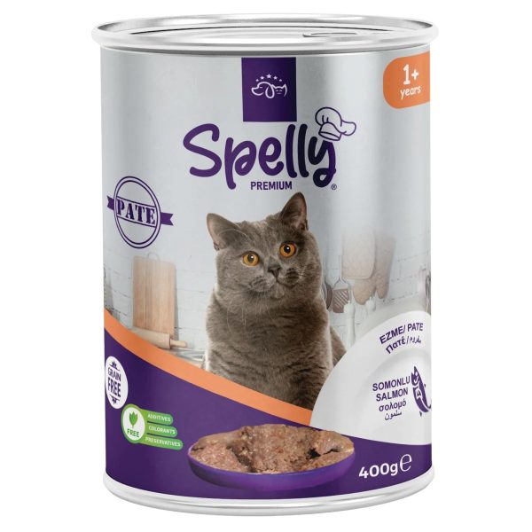 Spelly Premium Pate for Adult Cat with Salmon 400gr (Πατέ Σολομός)