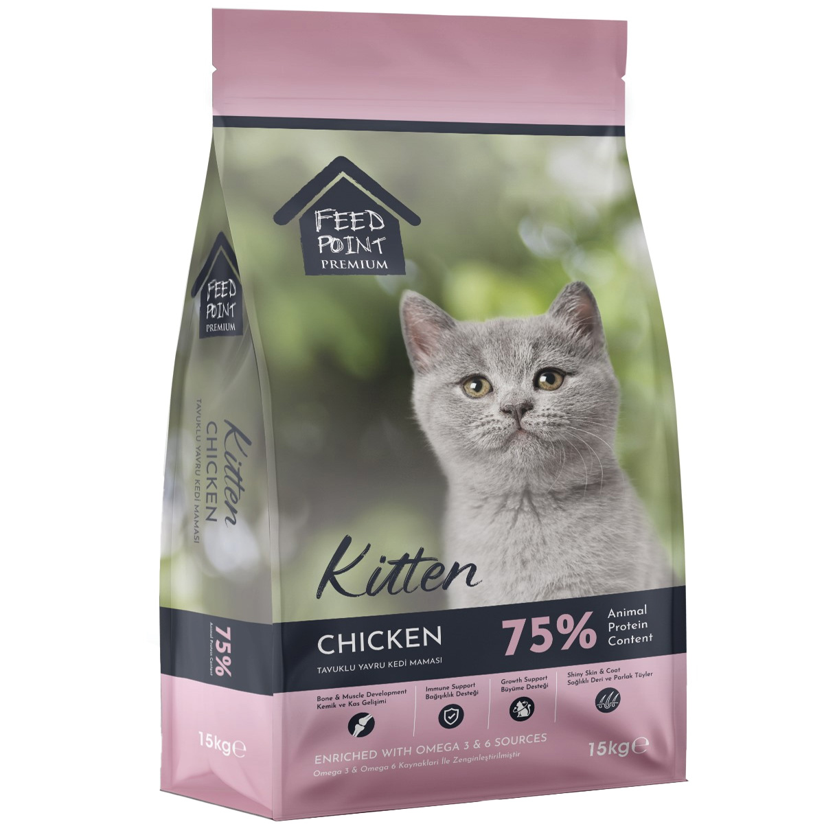 201-20.15.FP2KT Feed Point Kitten with Chicken 15kg Ξηρά Τροφή για Γατάκια με Κοτόπουλο