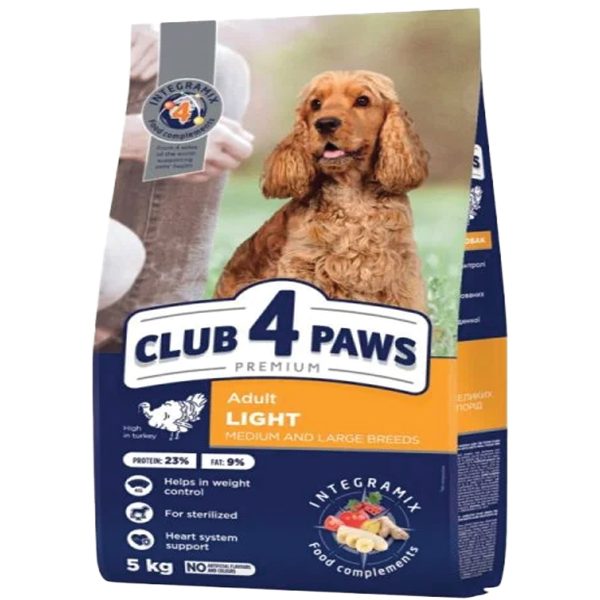 Club 4 Paws Adult Medium/Large Dog Light Turkey 5kg Ξηρά Τροφή για Μεσαίους/Μεγάλους Σκύλους με Γαλοπούλα