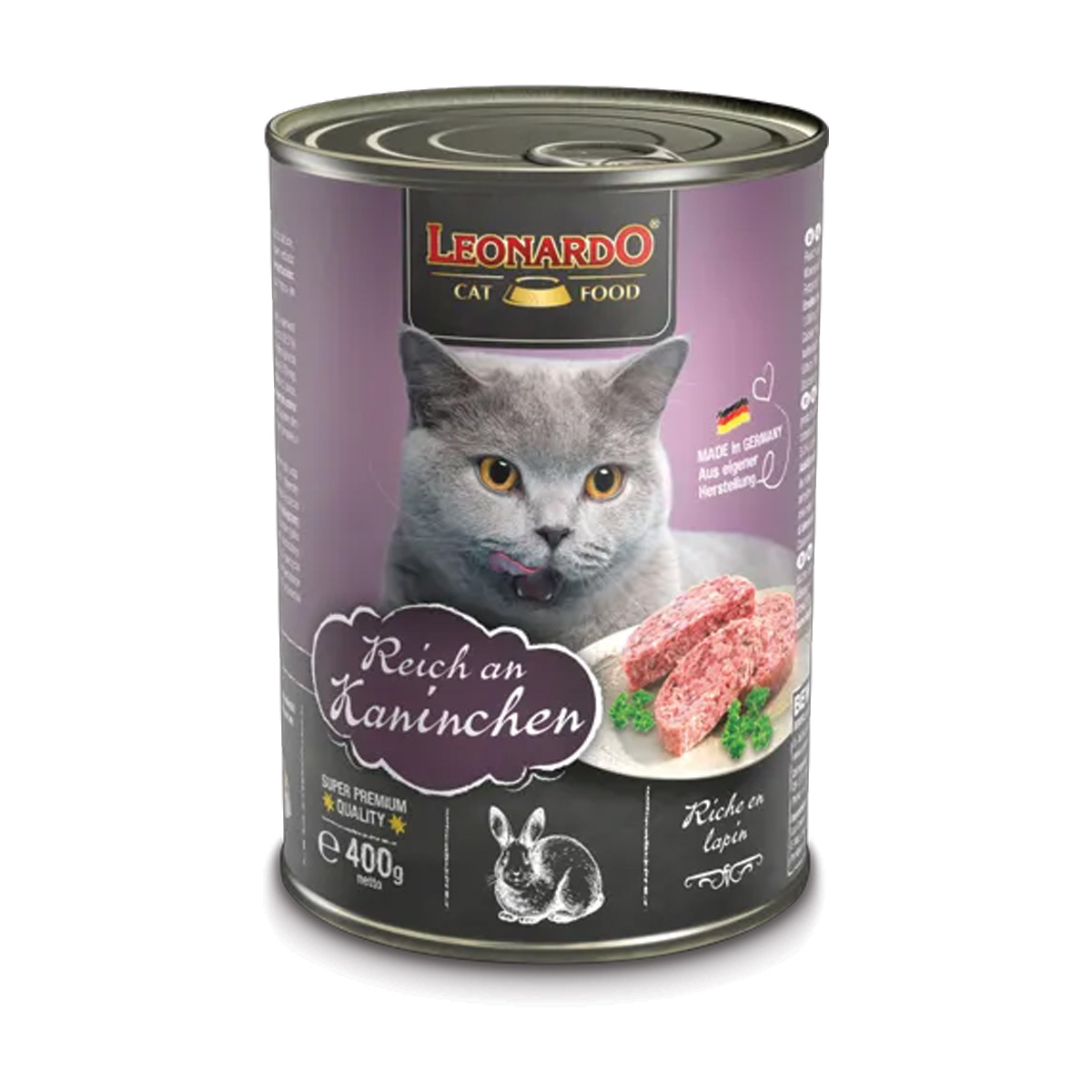 201-LE-07147 Leonardo Adult Cat Wetfood with Rabbit 400gr Κονσέρβα Γάτας με Κουνέλι